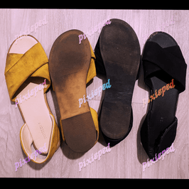 Two Pairs!! Worn Open Toe Flat Sandals