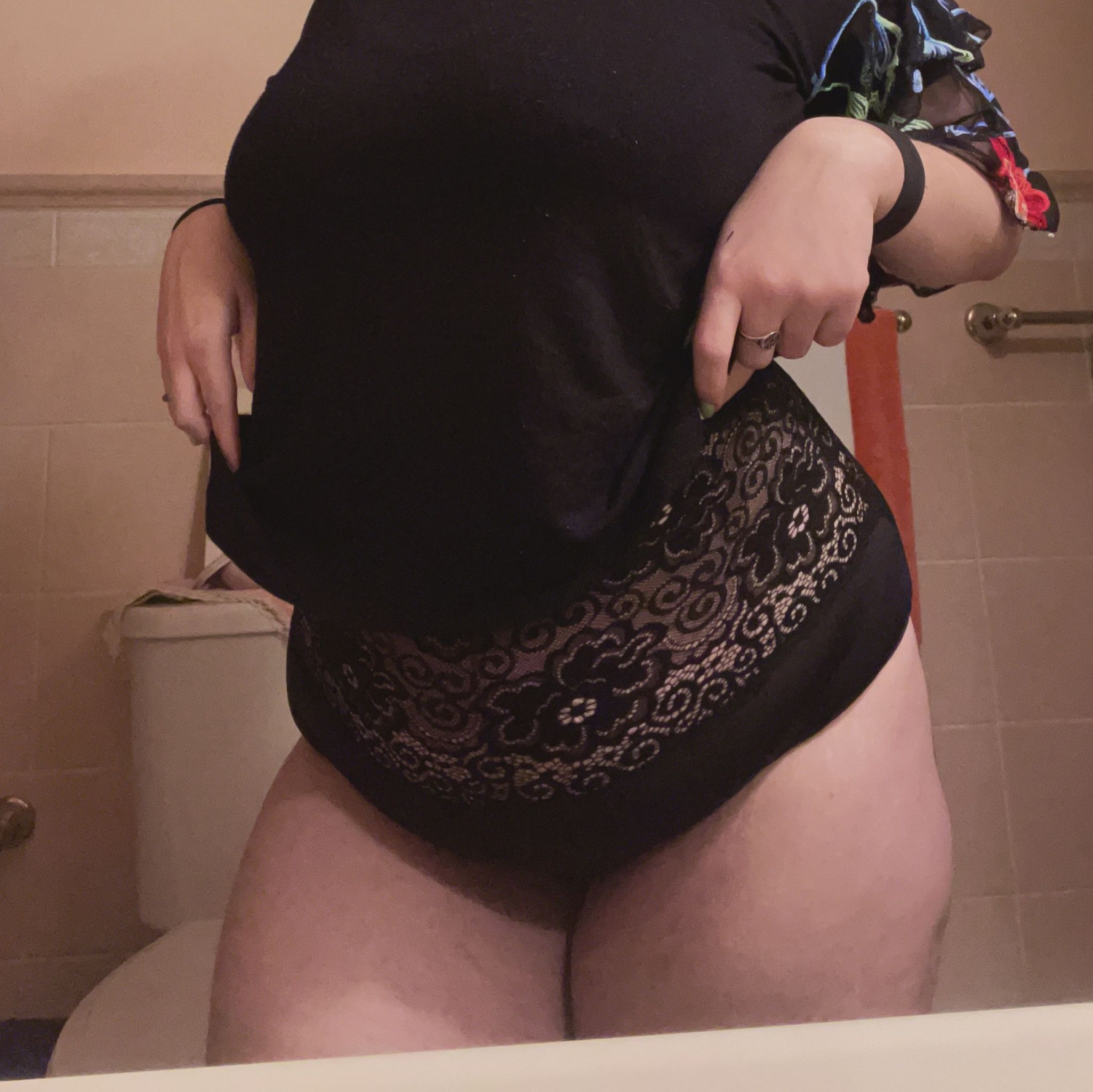 black lacy silky panties