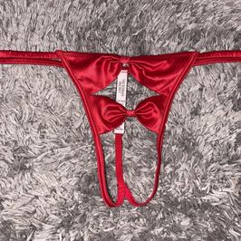 SALE Red Bow Crotchless GString