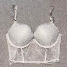 VS White Shine Strap Corset Push Up
