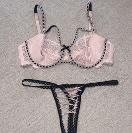 Bra and Crotchless Panty Set