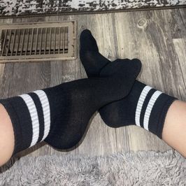 Black w White Stripes Socks