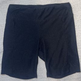 Black Cotton Biker Short