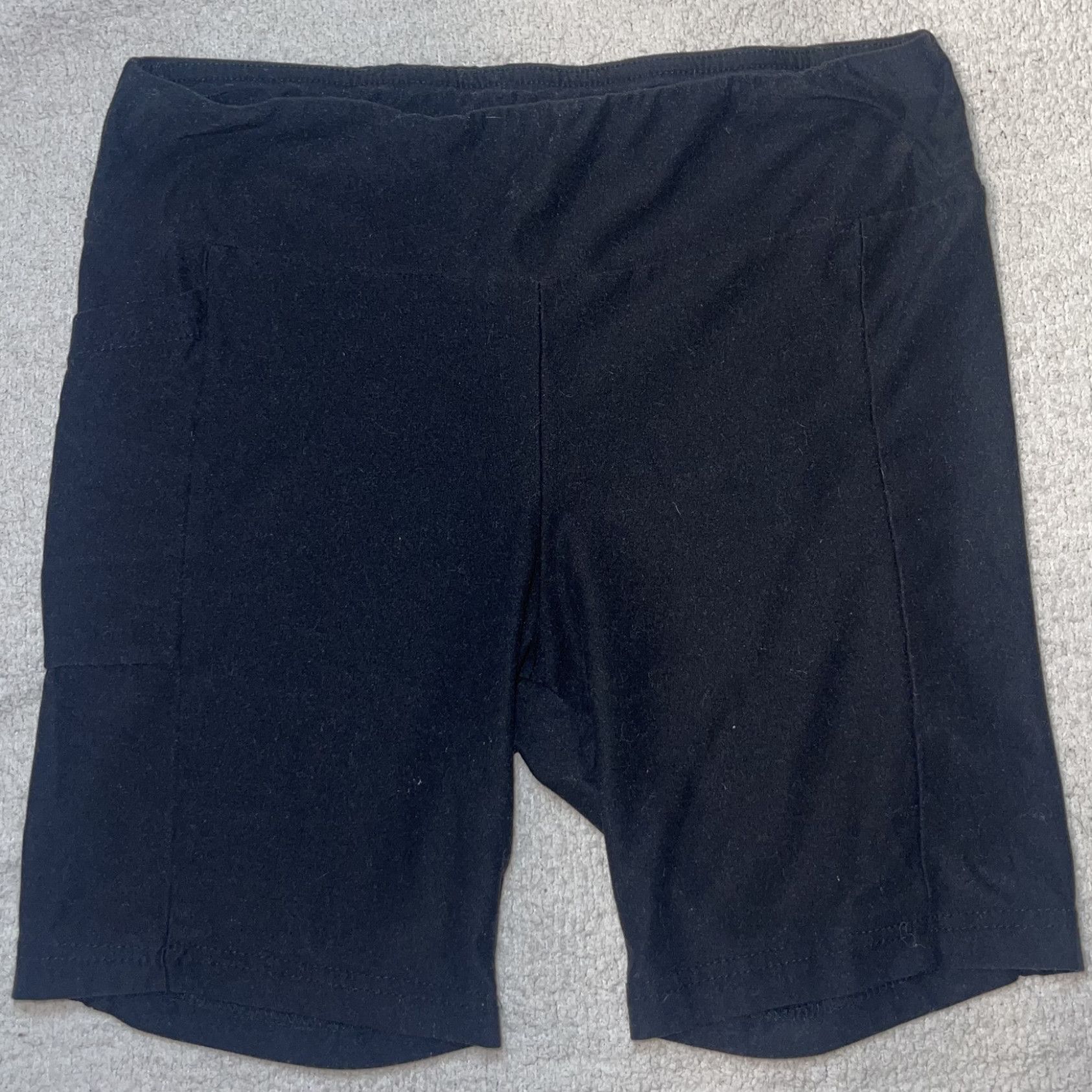 Black Cotton Biker Short