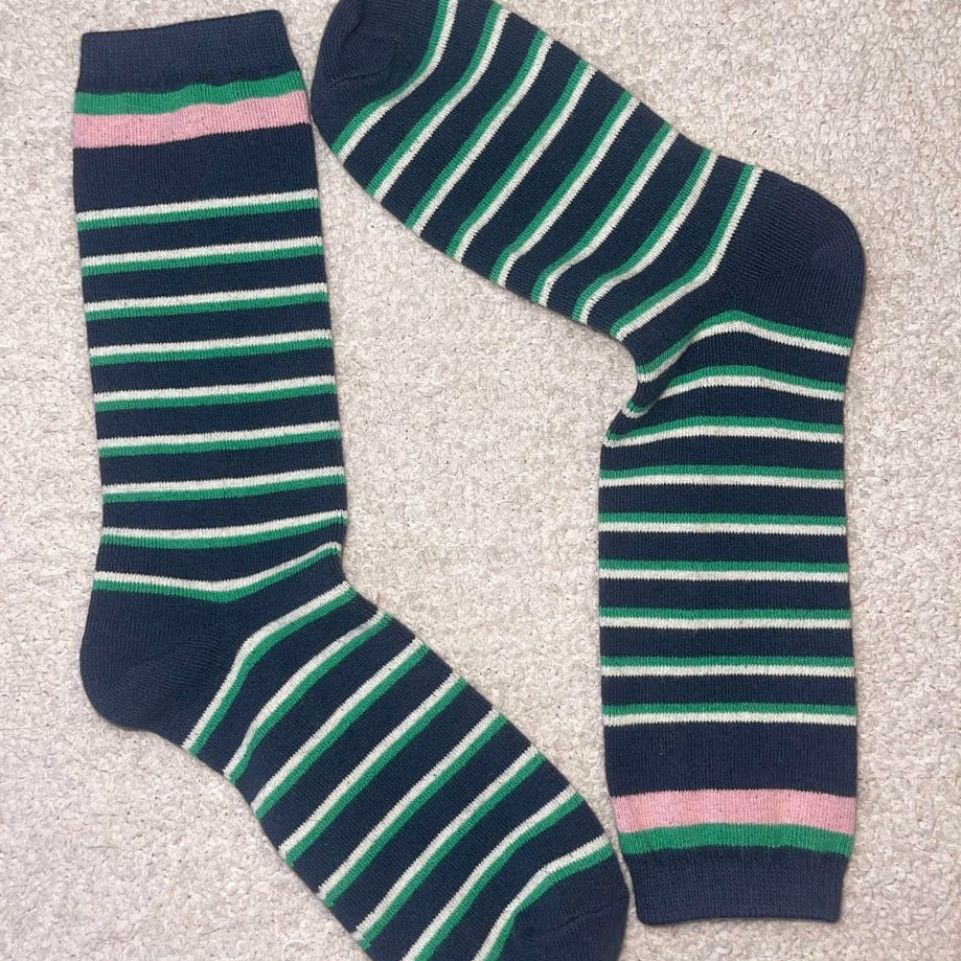 Green Stripped Long Socks