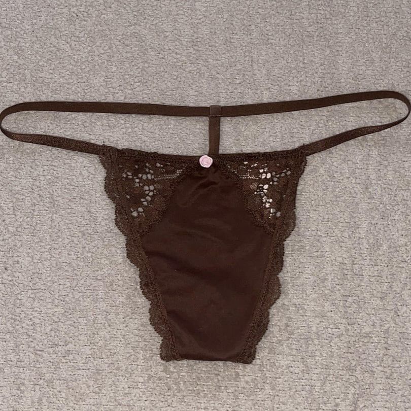 Brown w Rose GString