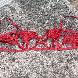 Red Strappy Bondage Bra
