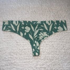 Green Floral Seamless Thong
