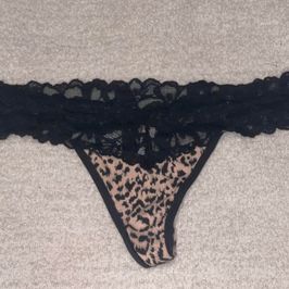 Cheetah Lace Strap Thong