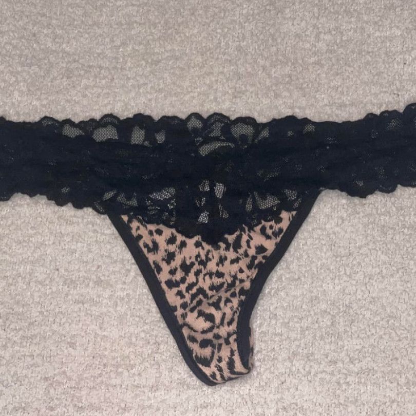 Cheetah Lace Strap Thong