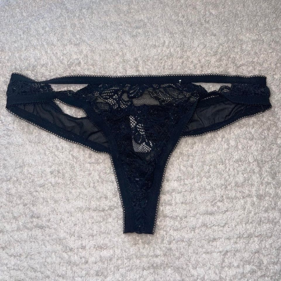 Black Cutout Thong