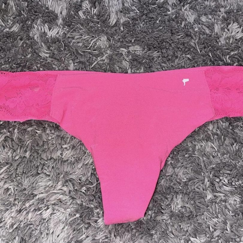 Pink w Lace Sides Seamless Thong