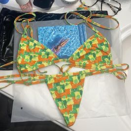 Green Orange Aval Micro Bikini Set