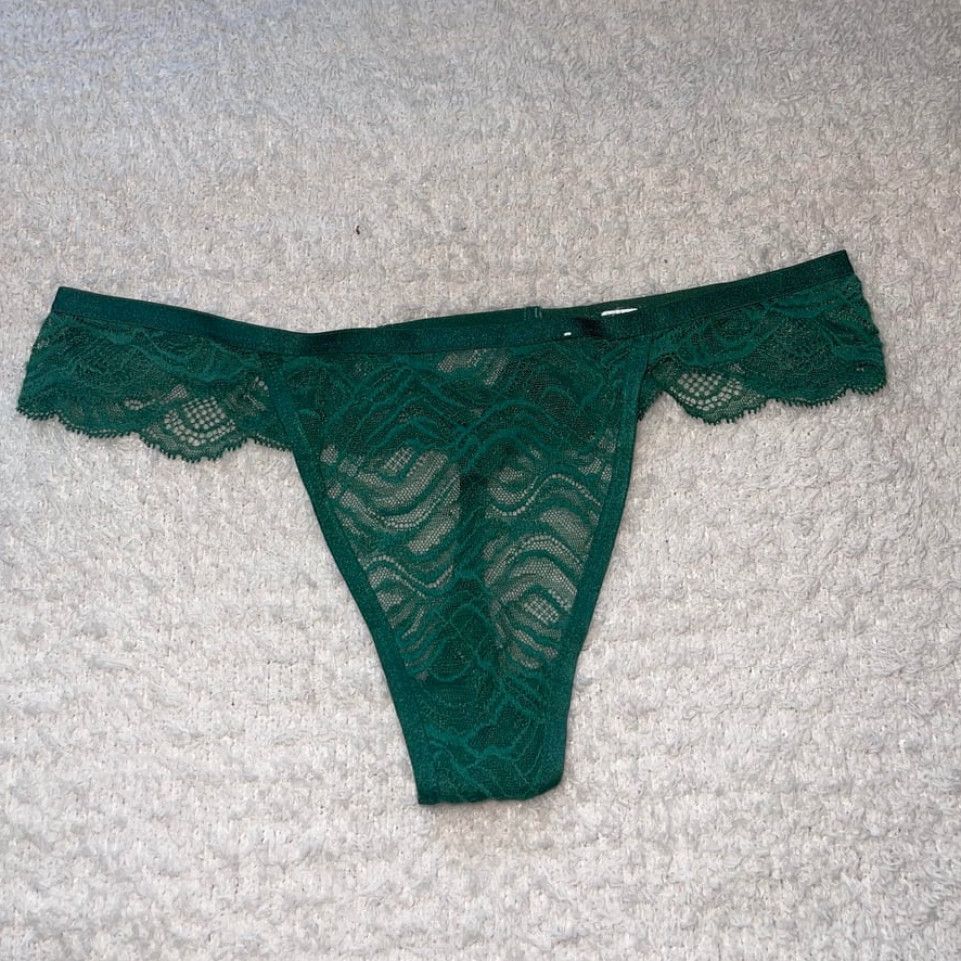 Green Lace Thong