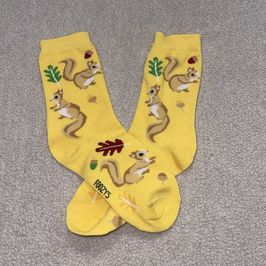 Yellow Squirrel Socks