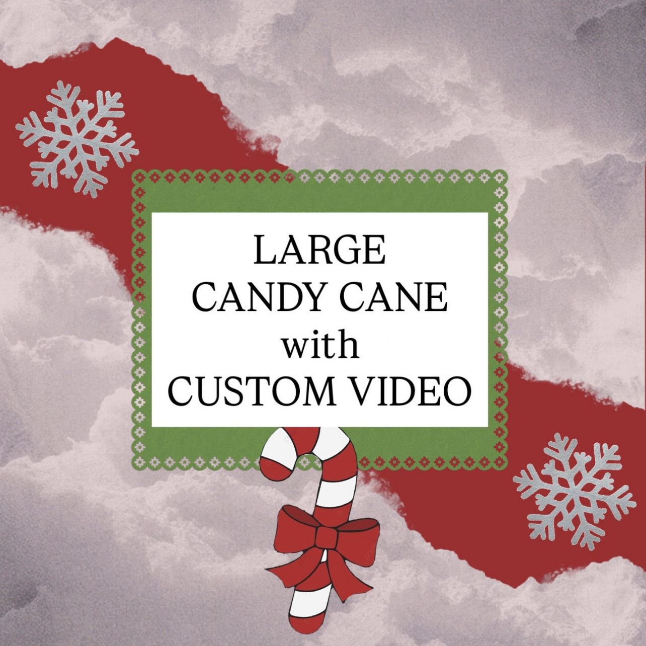 Large Candy Cane with Custom Video