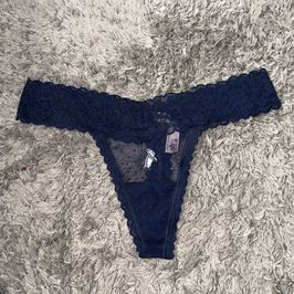 Blue Lace Thong
