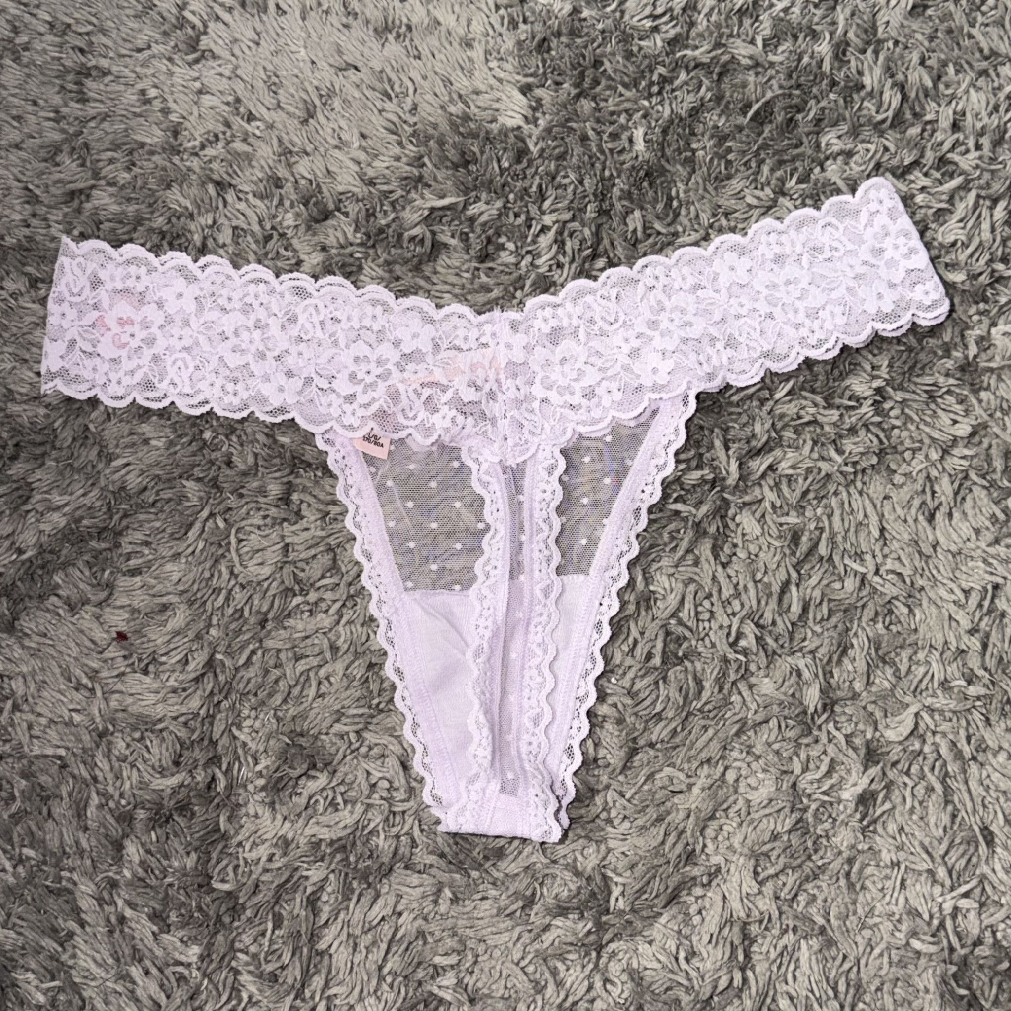 Purple Candy Cane Lace Thong