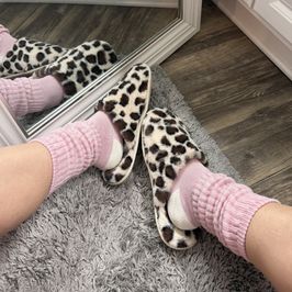 Pink Ribbed Slouch Socks