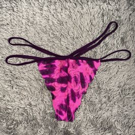 SALE Pink Dye Lace Strappy Thong