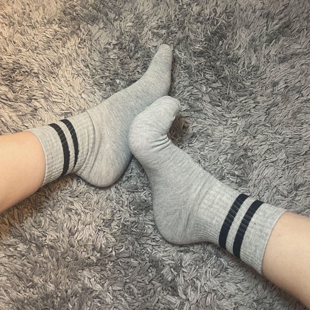 SALE Gray Crew Socks