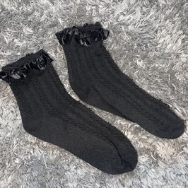 SALE Black Frill Socks