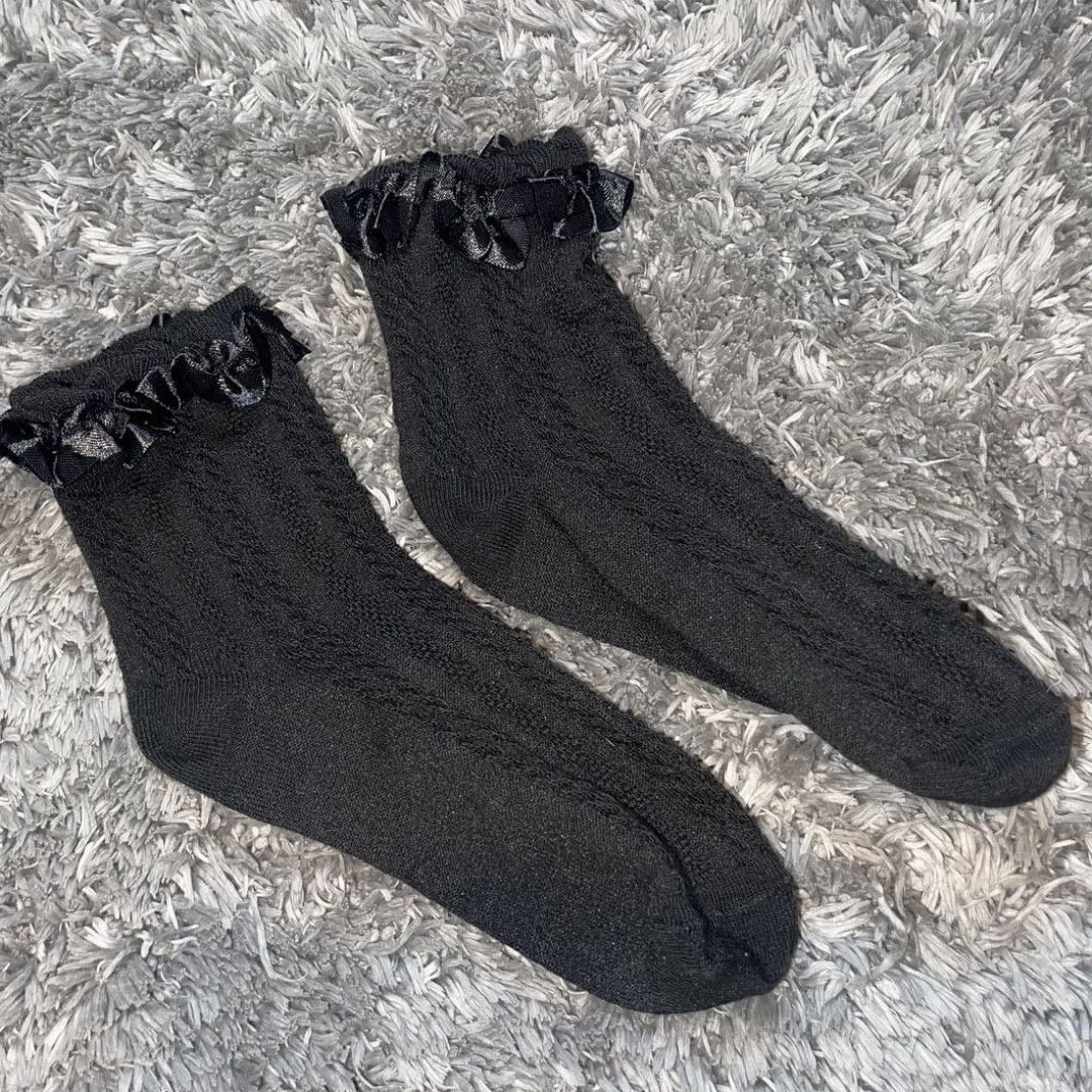 SALE Black Frill Socks