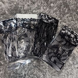 SALE Black Lace Crew Socks
