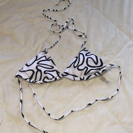 White Zig Bikini Top