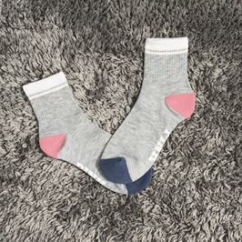 Grey VS Pink Crew Socks