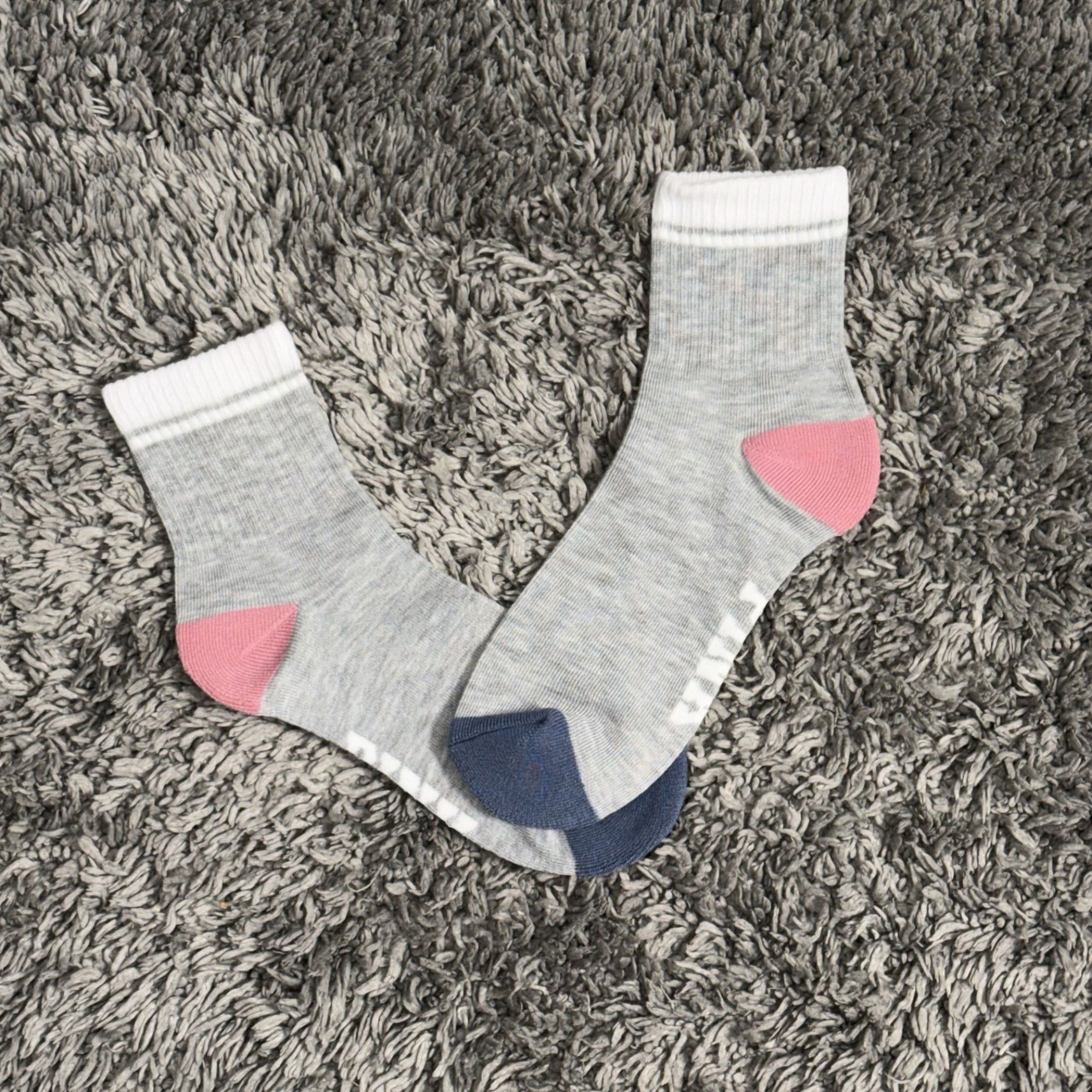 Grey VS Pink Crew Socks