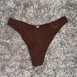 Brown Cotton Thong