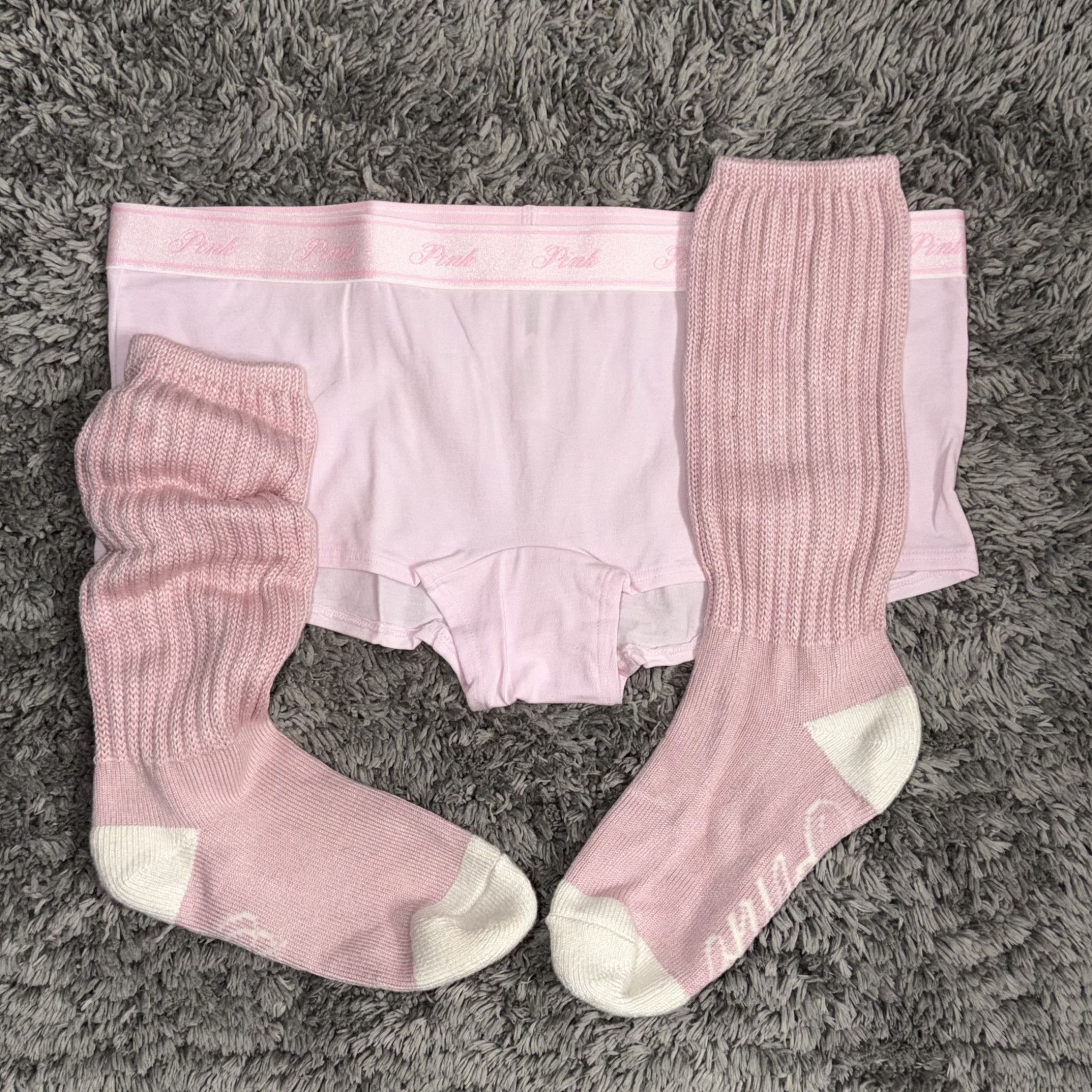 Pink Boyshort w Socks Set