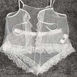 White Lace Top and Bottom Set