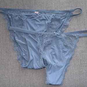 2 Satin Blue Panties Pack