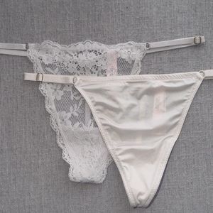 2 White GStrings Pack