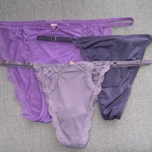 3 Satin Purple Panty Pack