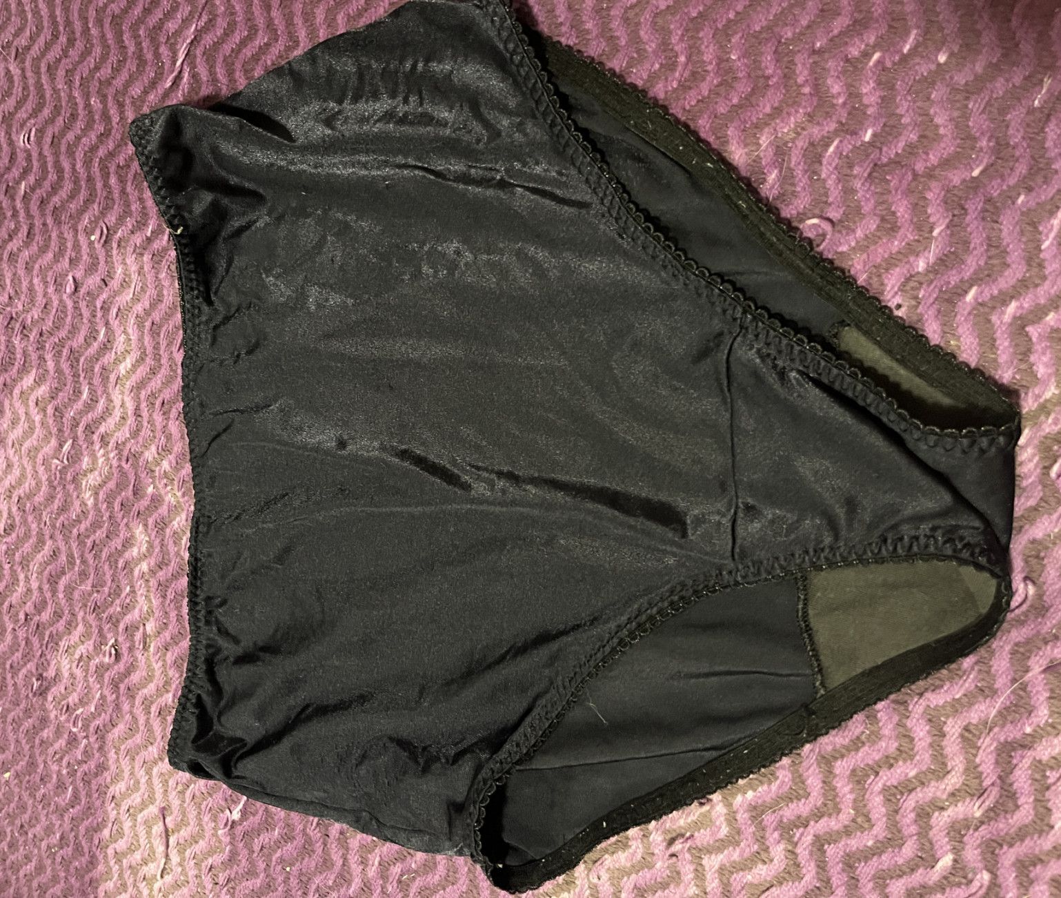 worn silky cheeky panties