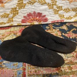 Worn Black Athletic Ankle Socks  3 Days
