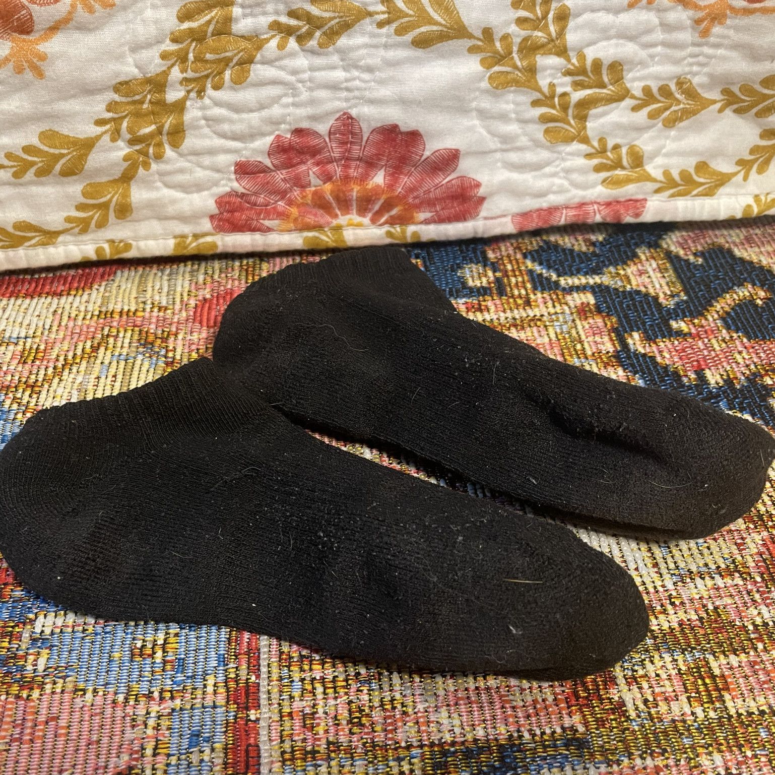 Worn Black Athletic Ankle Socks  3 Days