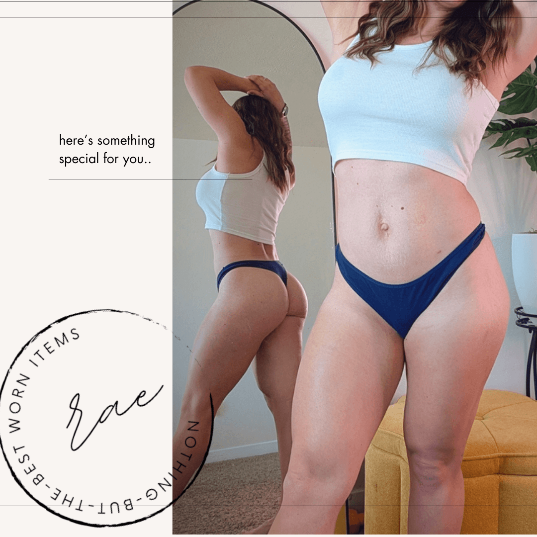 Blue Cotton Thong