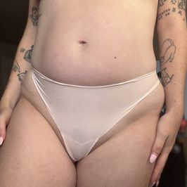 WORN PINK LACY THONG
