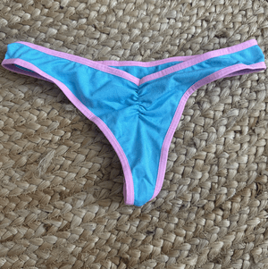 Blue and Pink Thong Panties