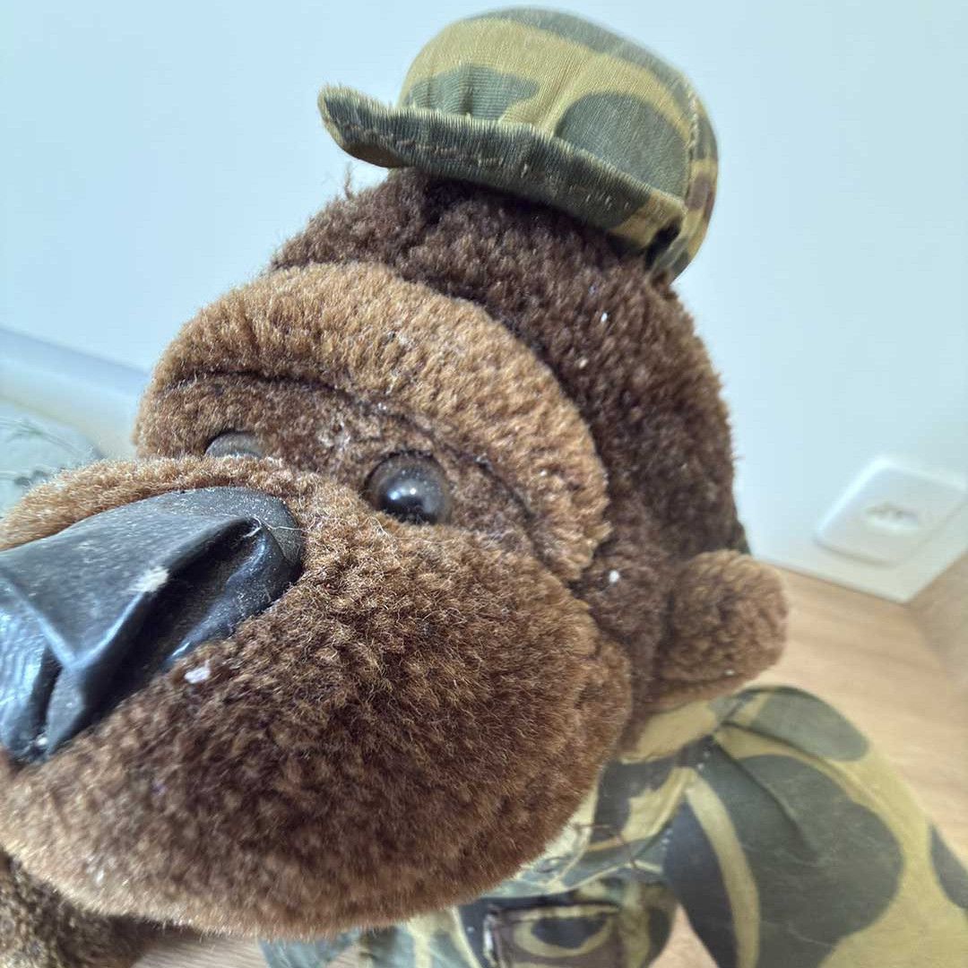 Army soldier plush monkey