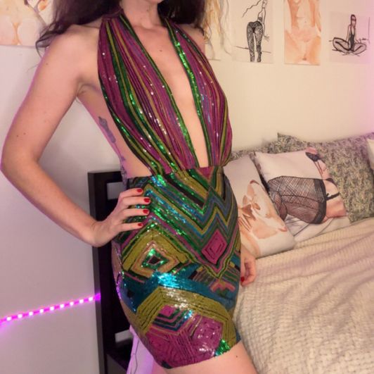 Sexy Sequin Halter Dress
