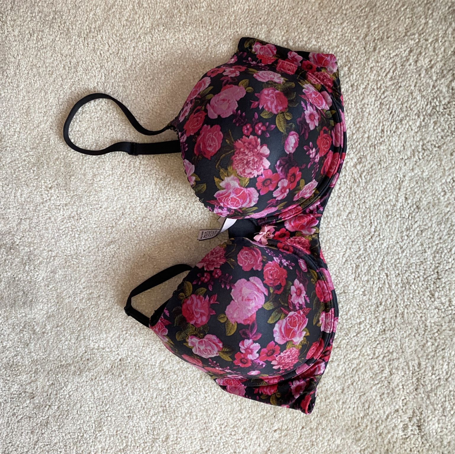 rose floral bra
