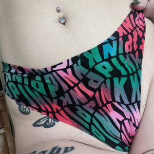 Seamless pink and green thong
