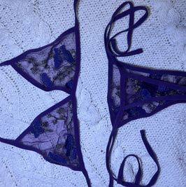 purple mesh bikini