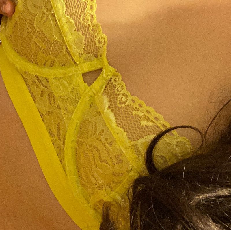 Yellow Lace Bra Worn Live On Cam Free Shipping!