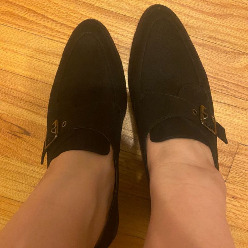 Black Mule Heeled Shoes Size 9 Free Shipping! Worn Live
